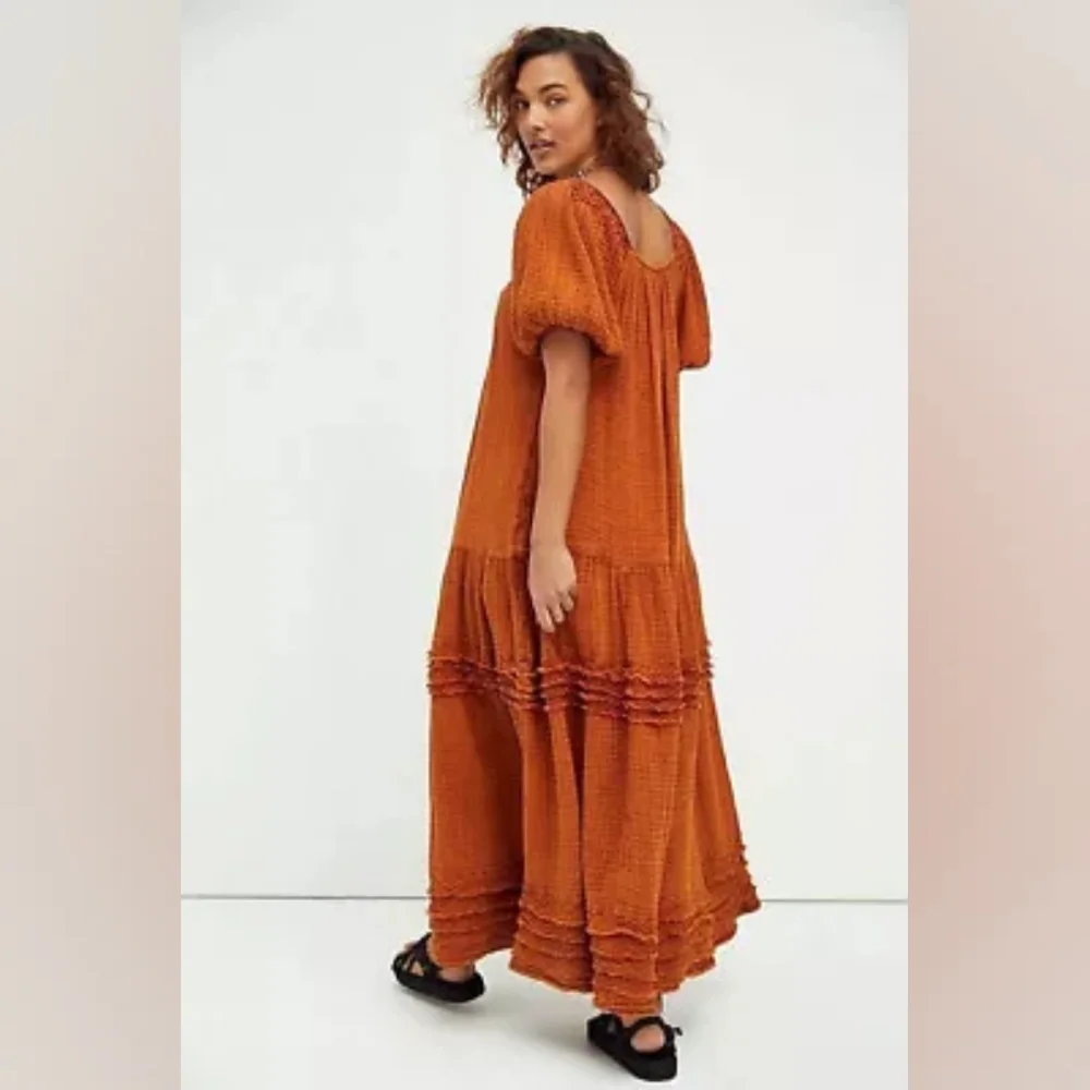 Free People Rust Orange Maxi Dress